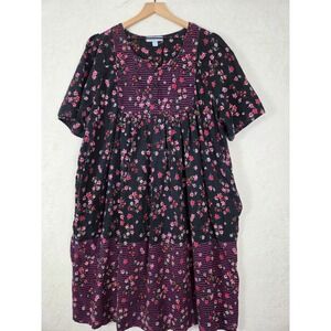 Only Necessities MuuMuu HouseMaxi Dress 2X Ditsy Floral Cotton Pockets Lounge